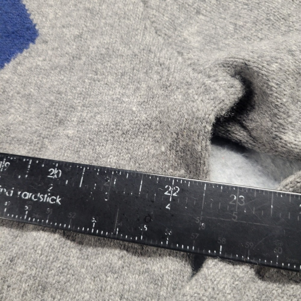 J. Crew Sweater Mens Large Lambs Wool Gray Diamond Knitted Pullover V Neck Argyl - Picture 4 of 7